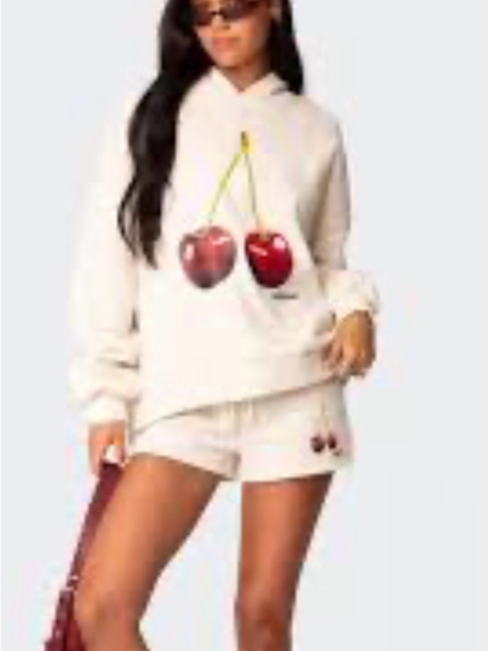 Edikted Women's Mon Cheri Hoodie in cream M